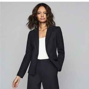 Reiss navy blazer harley crop texture tail NWT